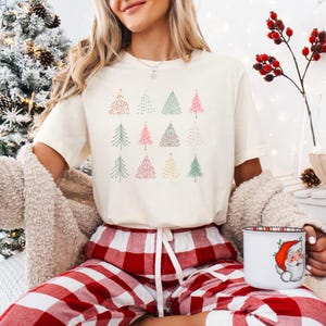 Christmas Trees T-Shirt, Holiday Cotton Tee