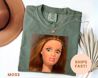 Doll Face Meme Shirt Short Sleeve Tee Trendy, Weird Shirt, Christmas Gift, Comfort Colors, Fun Unique Doll Shirt