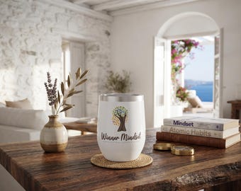 Winner Mindset Insulated Tumbler, Motivational Stainless Steel Travel Mug, Positive Mindset Gift, Hot and Cold Drink Cup