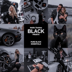 5 BLACK Lightroom Presets, Black Paris Presets, Black Presets, Instagram Presets, Moody Presets, Dark Presets, Black Filters, Aesthetic