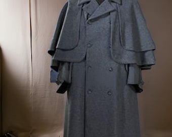 Manteau Cape Homme Inverness En Tweed – Vert – Fait Main – Taille 34 à 56