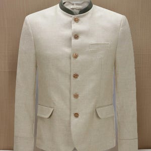Men&#39;s Munich Helmut Schilfleinen Trachten-Janker for men from Schorsch Hackl Coat, Oktoberfest modern events dress coat