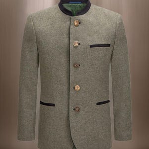 Men&#39;s Munich Schwabing traditional jacket for men from Schorsch Hackl Coat, Oktoberfest modern events dress coat