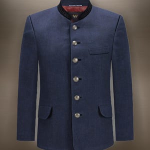 Men&#39;s Munich Laufen traditional linen jacket for men from Schorsch Hackl Coat, Oktoberfest modern events dress coat