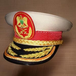 New Men&#39;s Colonel Gaddafi Military Army General Officers Parade Dress Visor Hat Cap, Hand made hat