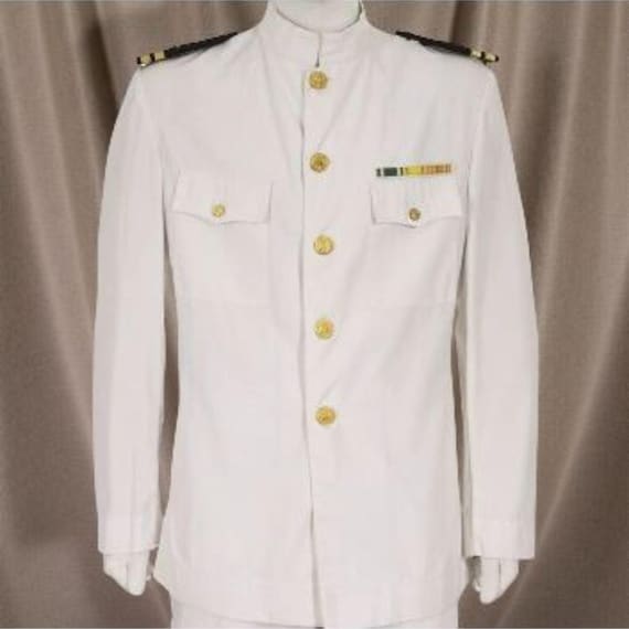アメリカ海軍士官用制服ジャケット：白綿ミリタリーコート（1941～47年