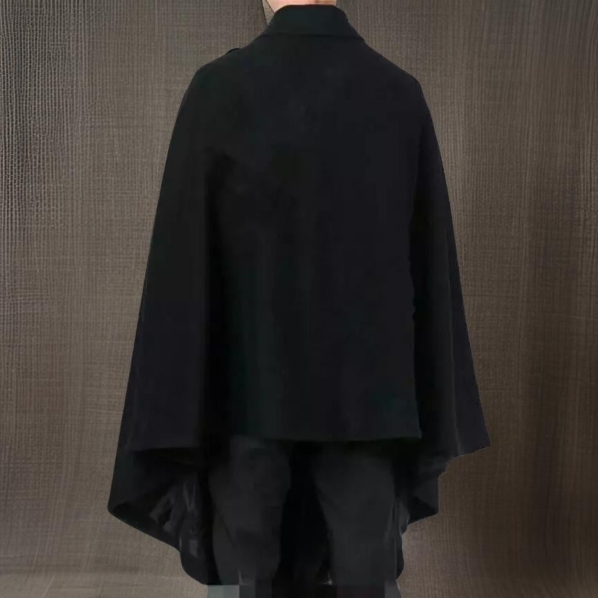 Men's Wool Cape Coat: Black Napoleonic Duster Jacket - Etsy