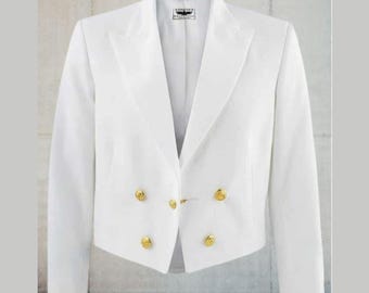 Men's White Wool Dinner Dress White Jacket