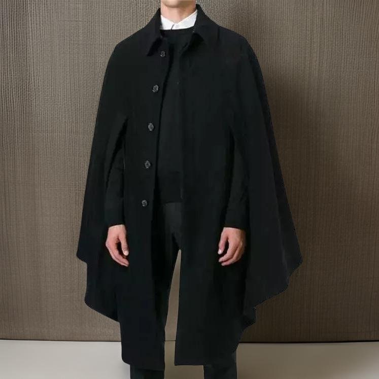 Men's Wool Cape Coat: Black Napoleonic Duster Jacket - Etsy