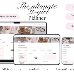 The ultimate It girl life planner 2026, Notion template, pink theme aesthetic