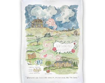 Wuthering Heights Tea Towel Emily Bronte