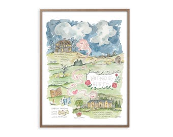 Wuthering Heights Story Map Art Print