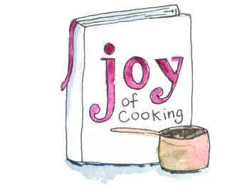 Joy of Cooking Watercolor Art Sticker Mothers Day Chef