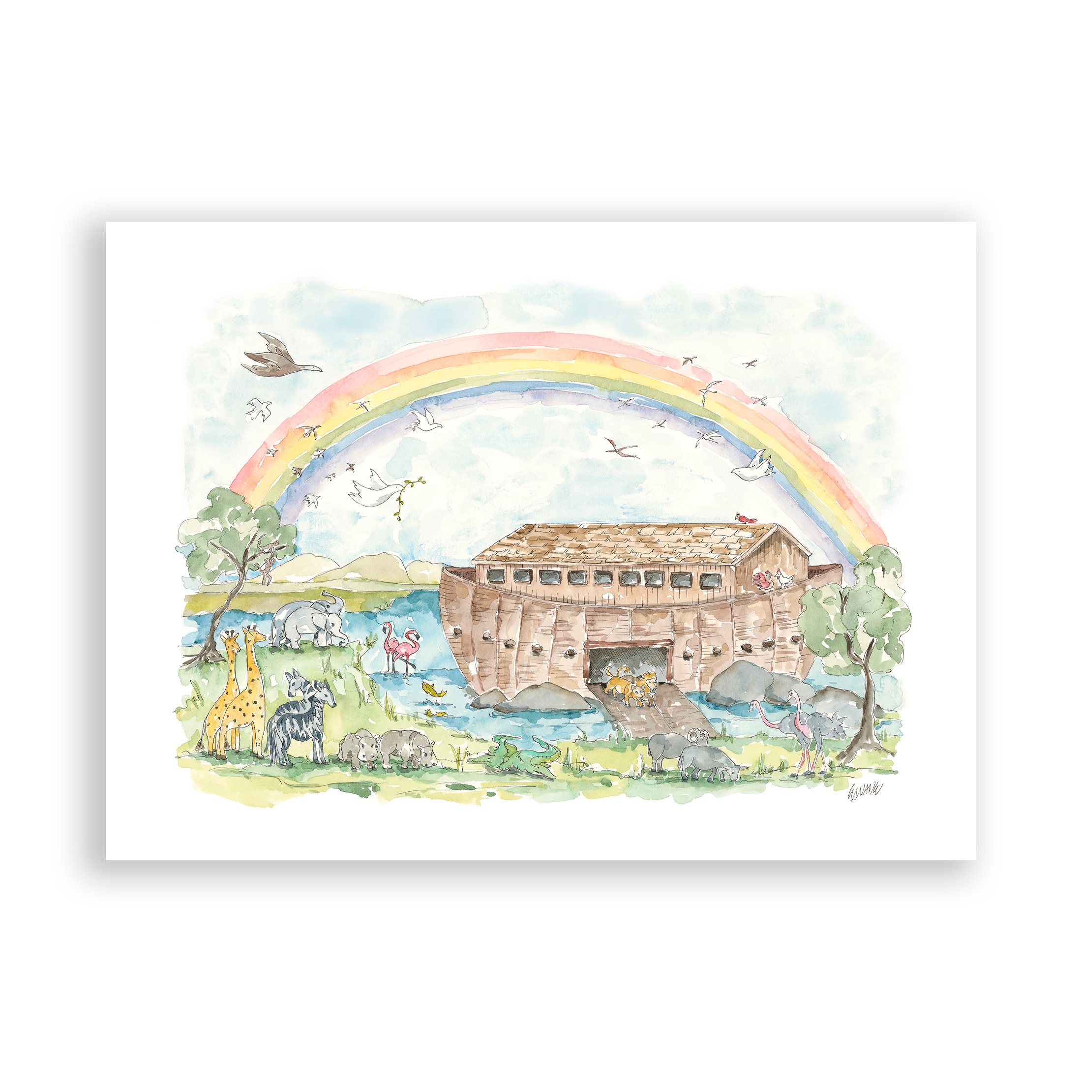 Noah's Ark Watercolor DOWNLOAD - Etsy
