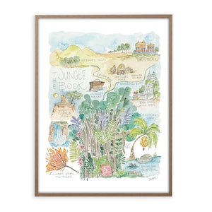 Jungle Book Watercolor Map Art Print