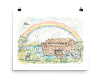 Noah's Ark Large Watercolor Art Print