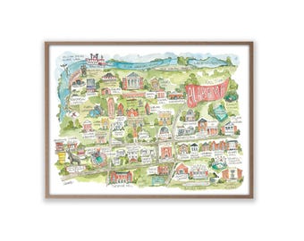 Alabama Tuscaloosa Football College Map Art