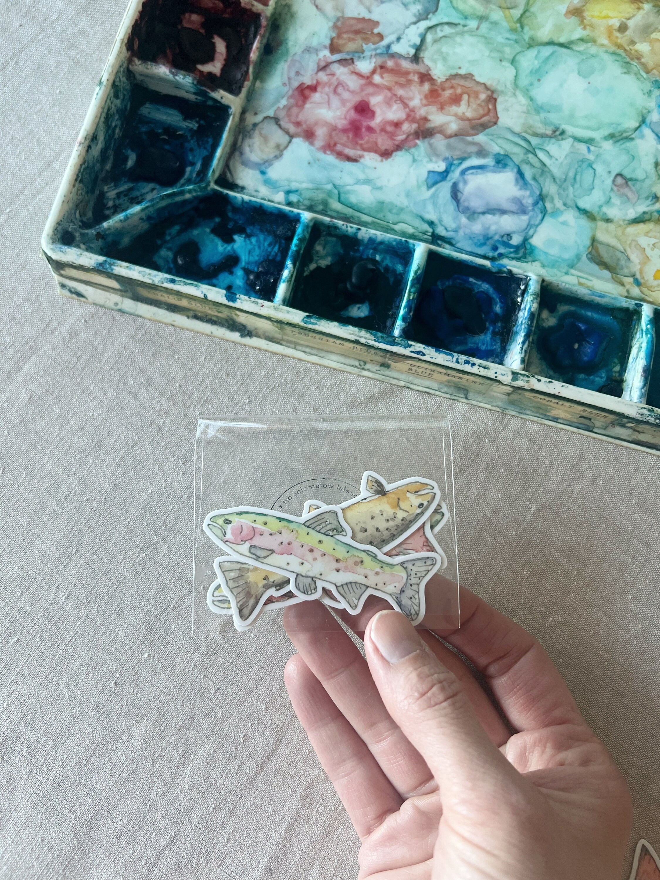 Trout Fish Sticker Set Watercolor Art - Etsy