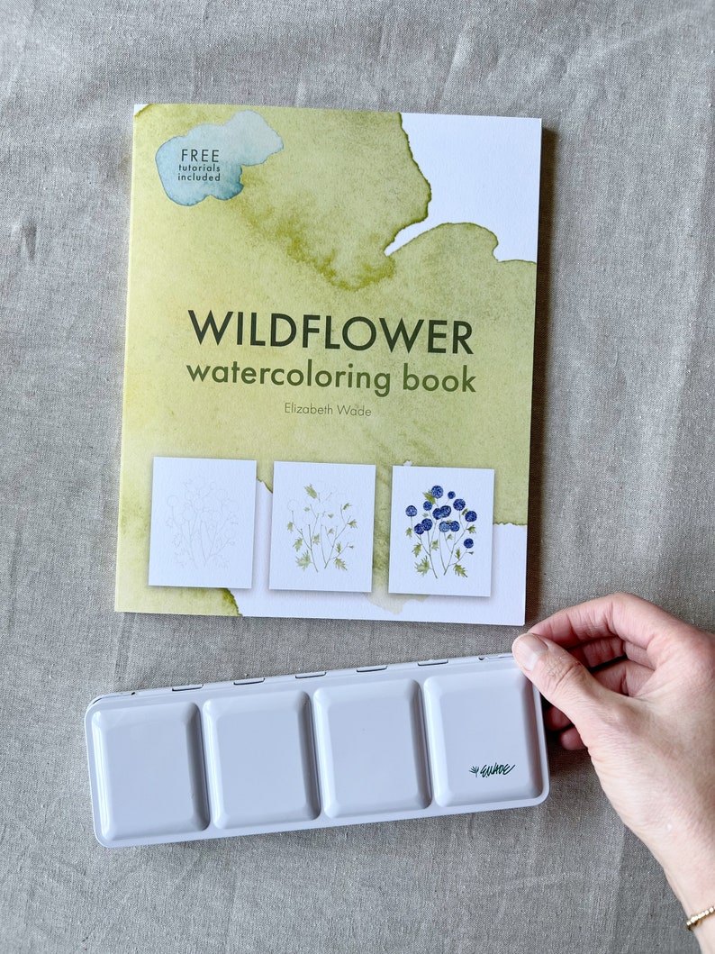 Wildflower Watercolor Book coloring painting art lessons Book and Palette
