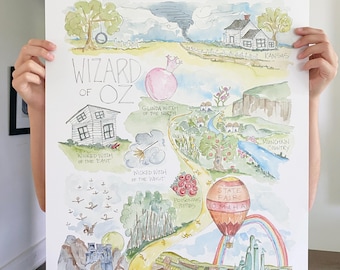 Wizard of Oz Dorothy Large Watercolor Art Print