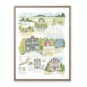 Little Women Map Art Print image 1