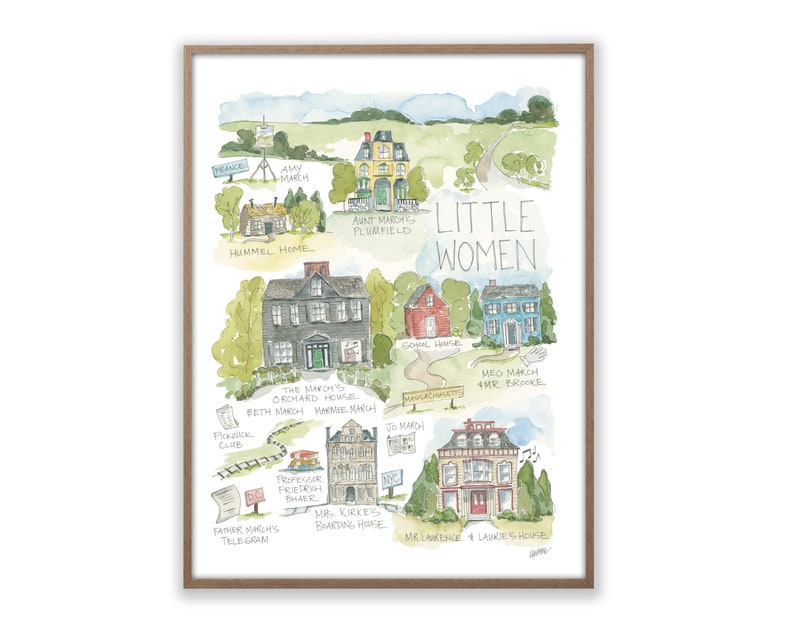 Little Women Map Art Print image 1