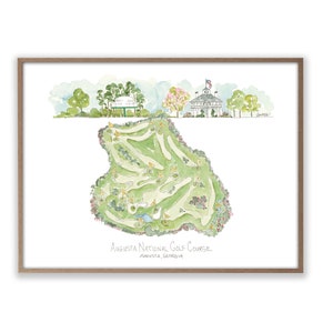 Augusta National Watercolor Golf Course Art Print