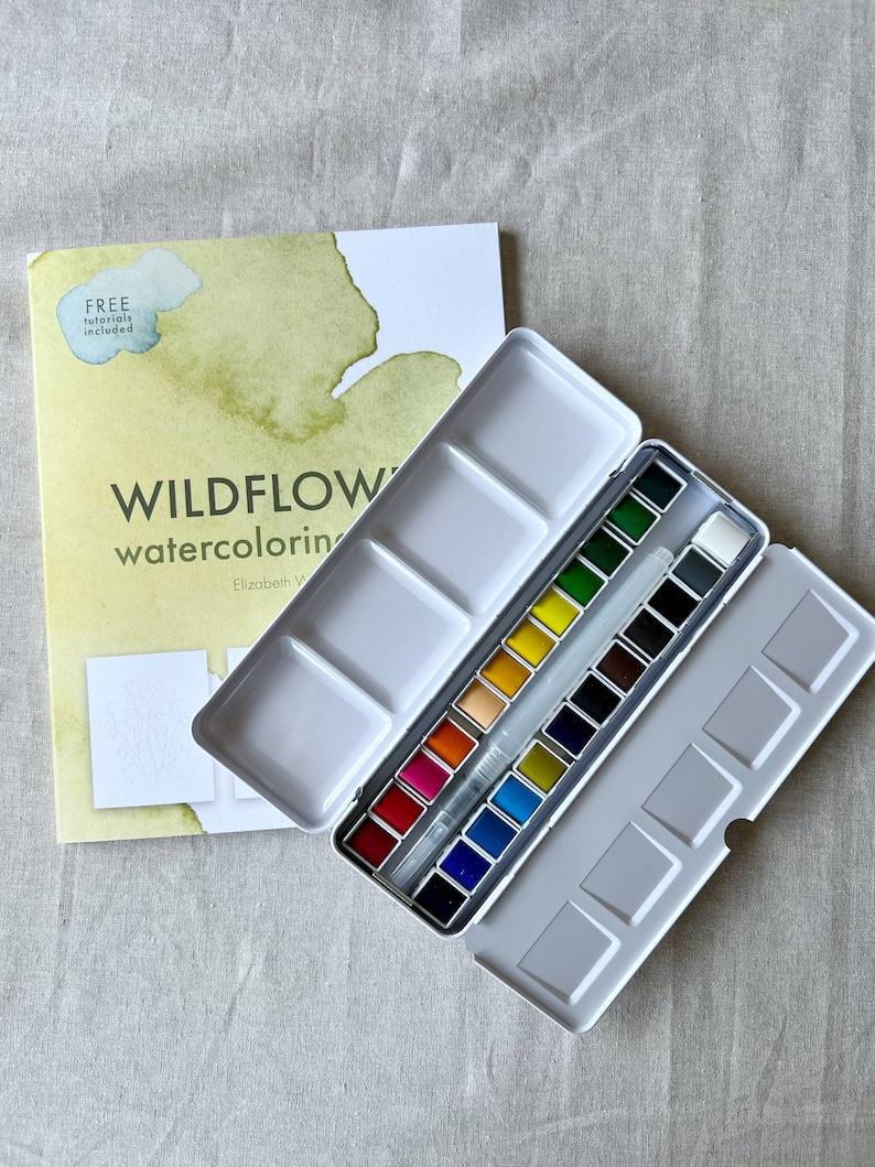 Wildflower Watercolor Book coloring painting art lessons image 5