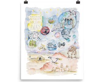 Star Galaxy Oversized Watercolor Art Painting