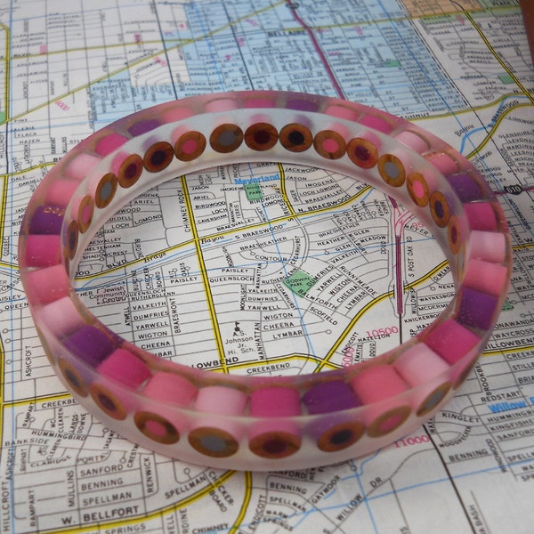 Resin Bracelet, Bangle Bracelet, Resin Jewelry, Colored Pencil, Teacher Gift, Eco Friendly, Upcycled, Artist, Crafter, Gift, Pink, Purple
