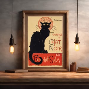 Chat NoirArt Print | Wall Art | Vintage Botanical Decor | Nature-Inspired Home Decoration