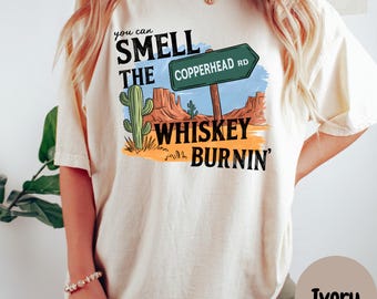 Copperhead Road Shirt, Country Music Tee, Whiskey Burnin’ Graphic T-Shirt, Southern Rock Shirt, Outlaw Music Fan Gift, Western Concert Tee