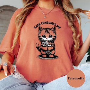 Funny Cat Shirt, Rage Consumes Me, Angry Kitten Comfort Colors® Tee, Sarcastic Cat Lover Gift, Grumpy Cat Graphic Tee, Sassy T-Shirt
