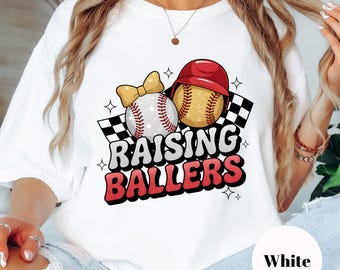 Raising Ballers Comfort Colors® Tee: Baseball Softball Mom Shirt