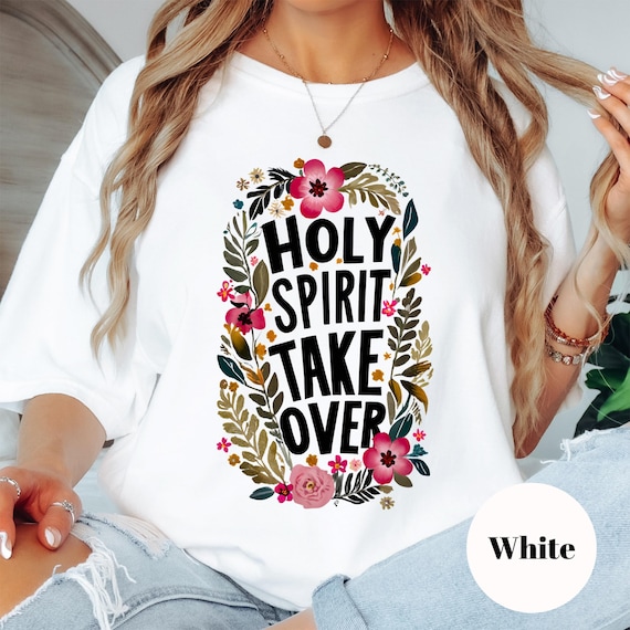 Comfort Colors Holy Spirit Floral Shirt: Christian Worship Tee