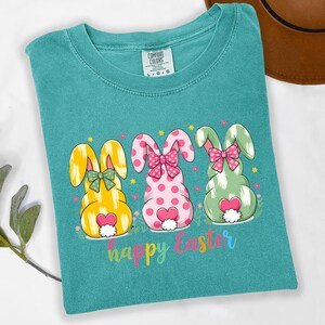 Happy Easter Shirt, Comfort Colors Shirt, Coquette Easter Day Shirt, Easter Bunny Shirt, Easter Shirt, Easter Family Shirt, Happy Easter