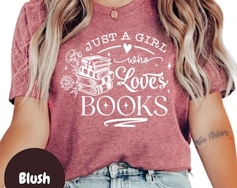 Camiseta para amantes de los libros: diseño floral de pila de libros, camiseta acogedora para el lector