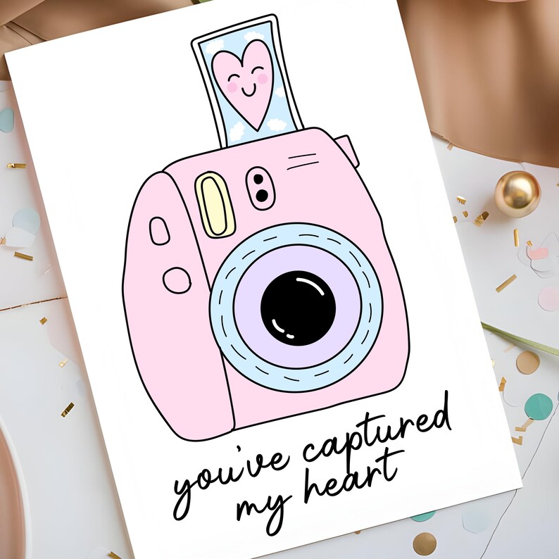 You’ve Captured My Heart Card - Cute Camera Pun Greeting Card ...