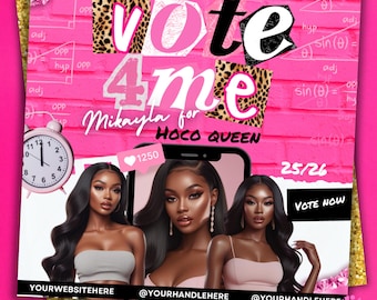 Editable Hoco Queen Vote Flyer: Y2k Homecoming Template (Digital Download)