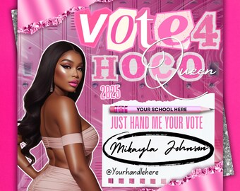 Editable Hoco Queen Flyer Template: Y2K Homecoming Vote (Digital Download)