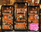 Friendsgiving dinner invitation,thanksgiving dinner invitation,editable digital invitation,friendsgiving potluck,digital invitation,evite