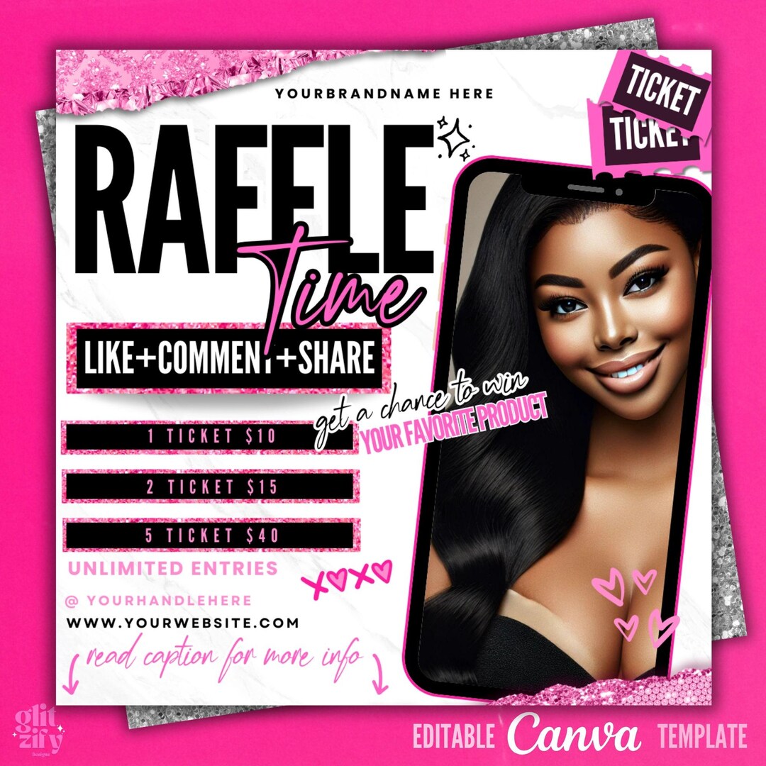 Unique Spa Raffle Salon Raffle Flyer: Beauty Giveaway Promo (editable Canva Template) - Etsy