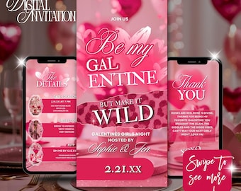 Galentine's Party Invitation,Be My Galentine Invitation,Girls Night Invite,Galentine Brunch Invite,Galentine digital invitation editable
