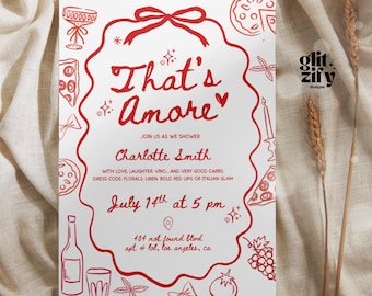 That's Amore Bridal Shower Invitation: Hand-Drawn Italian Theme (Digital Download)