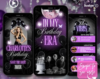 Animated Birthday Invitation: In My Birthday Era, Luxury Baddie Invite (Digital Download)