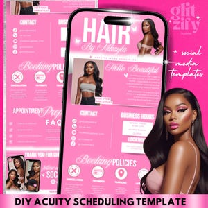 Modèle de programmation rose pâle Acuity, modèle de site Web de réservation, modèle de programmation, conception de site Web Acuity, site de réservation de coiffeur, cils, pose de ongles