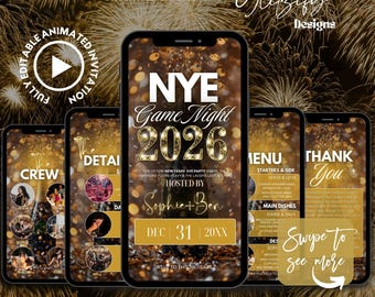2026 New Year's Eve Game Night Invitation: Game Night Invite Digital (Instant Download)