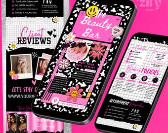 Acuity Scheduling Website Template: Y2K Composition Book Design (Digital Download)