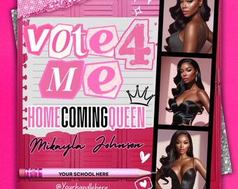 Hoco Queen Vote Flyer: Editable Homecoming Template (Digital Download)