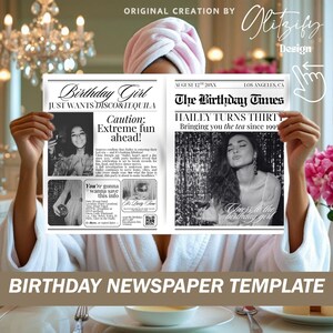 Editable Birthday Newspaper Template,Birthday Newspaper Invitation,Birthday Party Newspaper Invite,Printable Birthday Times Invitation Canva